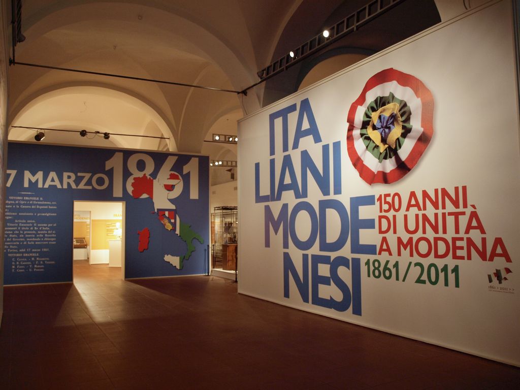 Logo pubblicità allestimenti fiere 150 anni unita italia